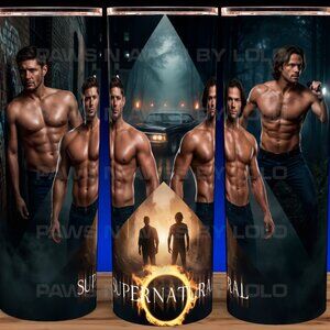 Supernatural Sam and Dean Winchester Sweaty No Shirt Cup Mug Tumbler 20oz